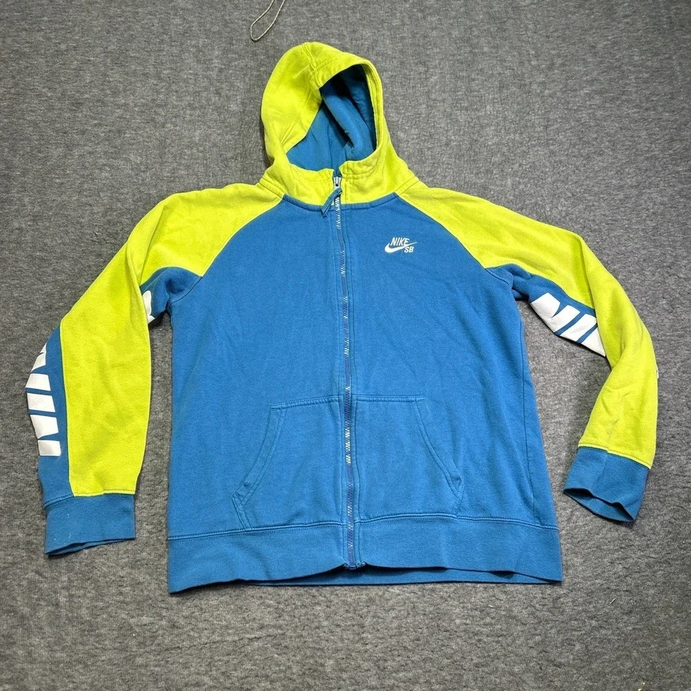 Nike SB Jacket Boys XL‎ Hoodie Green Blue Skateboarding Colorblock Casual